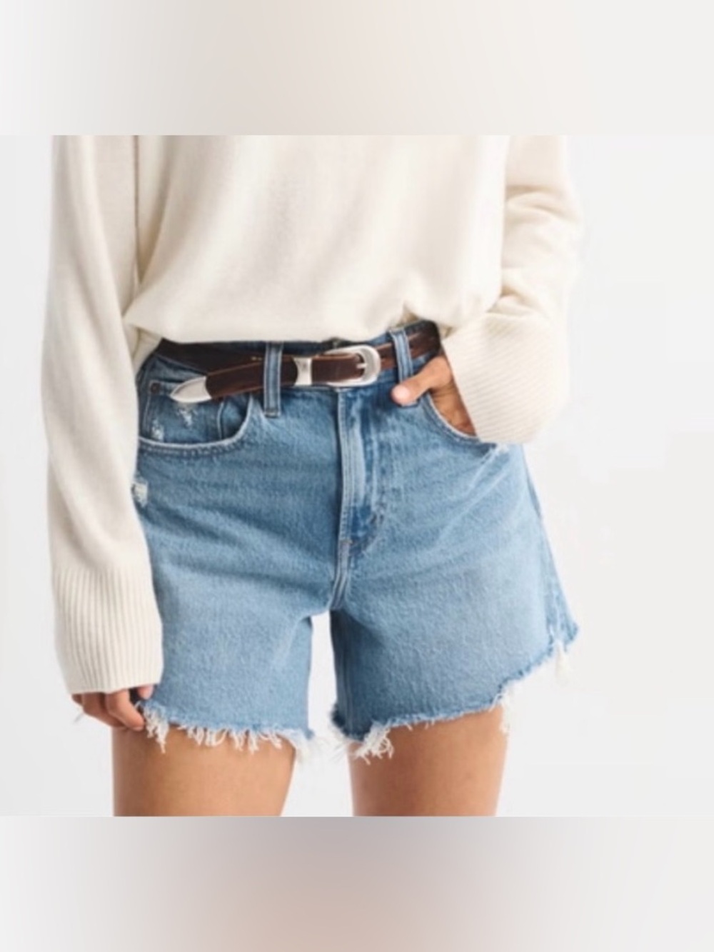 A&F Curve Love The Dad Short High Rise Shorts Size 33